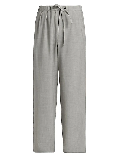 Drawstring Wool-Blend Trousers