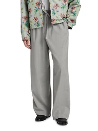 Drawstring Wool-Blend Trousers