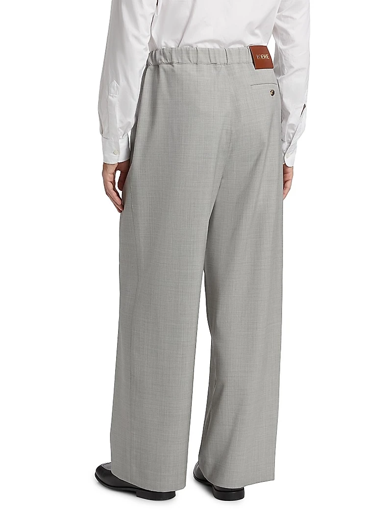 Drawstring Wool-Blend Trousers