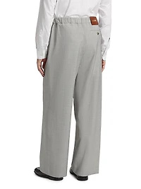 Drawstring Wool-Blend Trousers