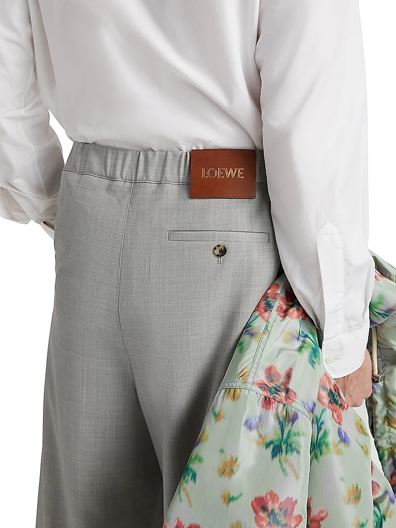 Drawstring Wool-Blend Trousers