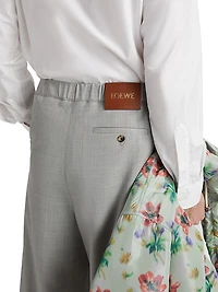 Drawstring Wool-Blend Trousers