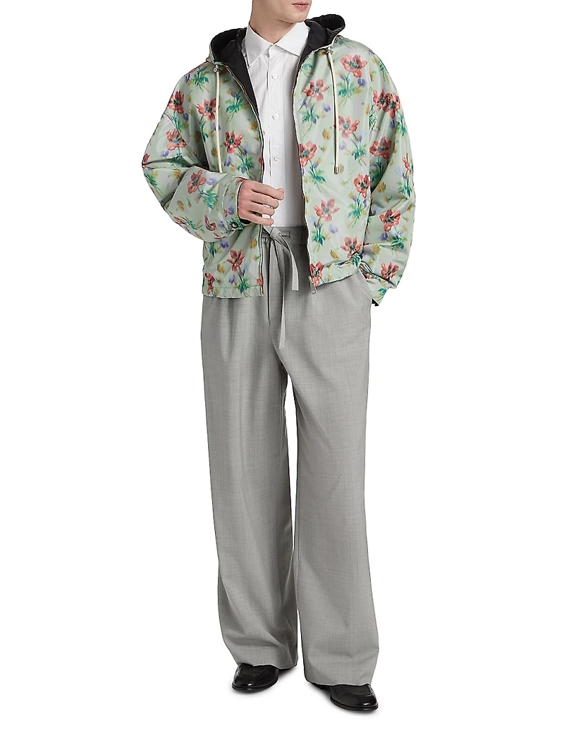 Drawstring Wool-Blend Trousers