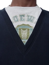V-Neck Trompe L'oeil Sweatshirt