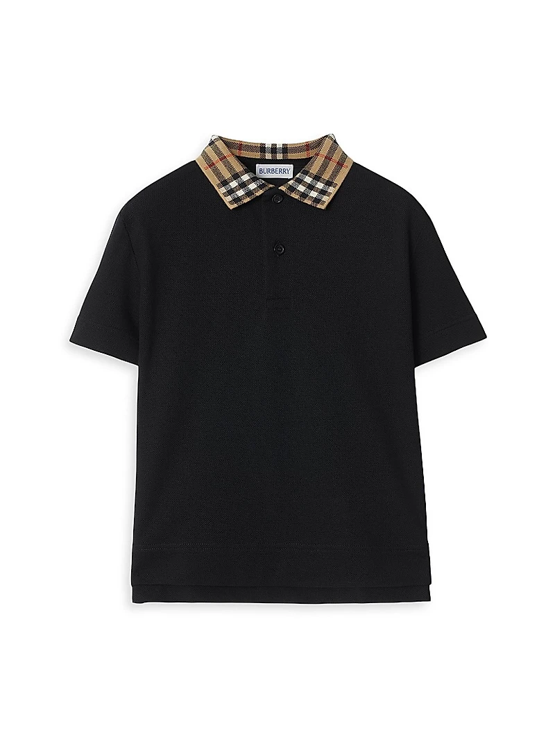 Baby Boy's, Little Boy's & Check Collar Cotton Polo Shirt
