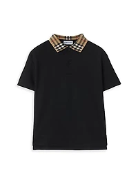 Baby Boy's, Little Boy's & Check Collar Cotton Polo Shirt