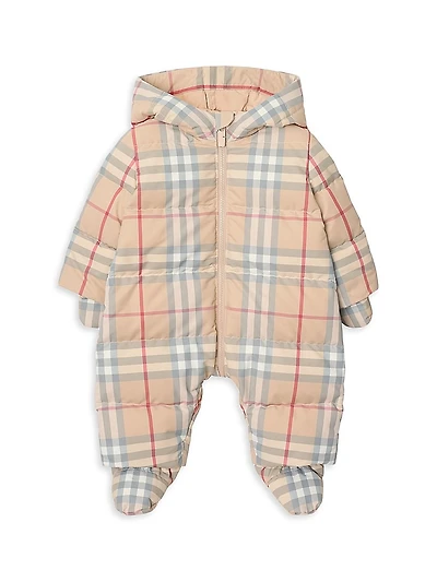 Baby's Check Puffer Suit