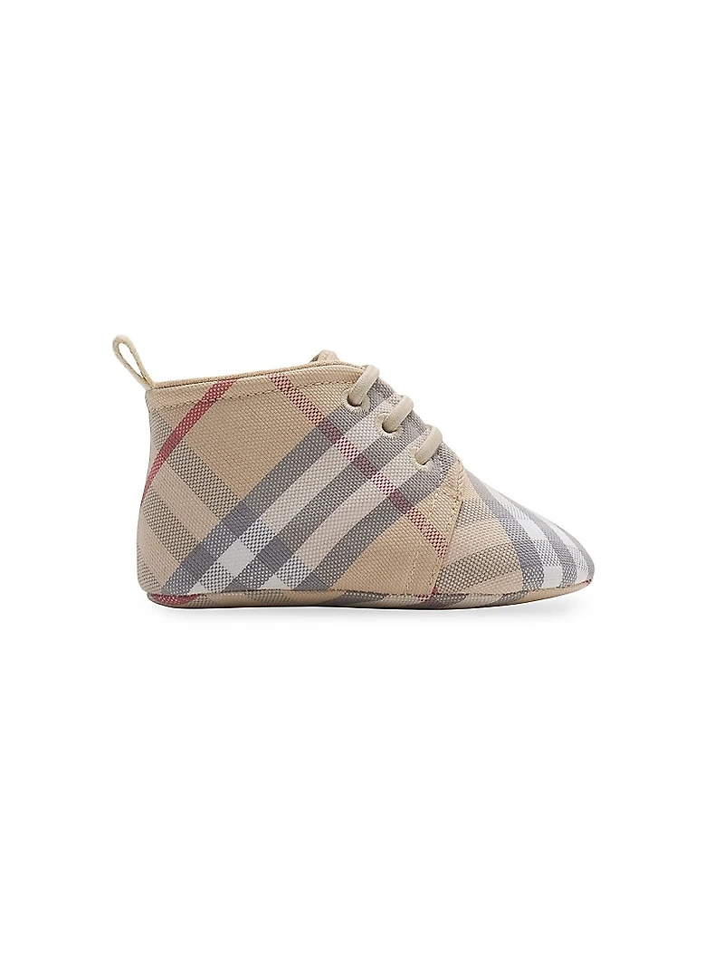 Baby's Corby Check Cotton Crib Shoes