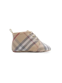 Baby's Corby Check Cotton Crib Shoes