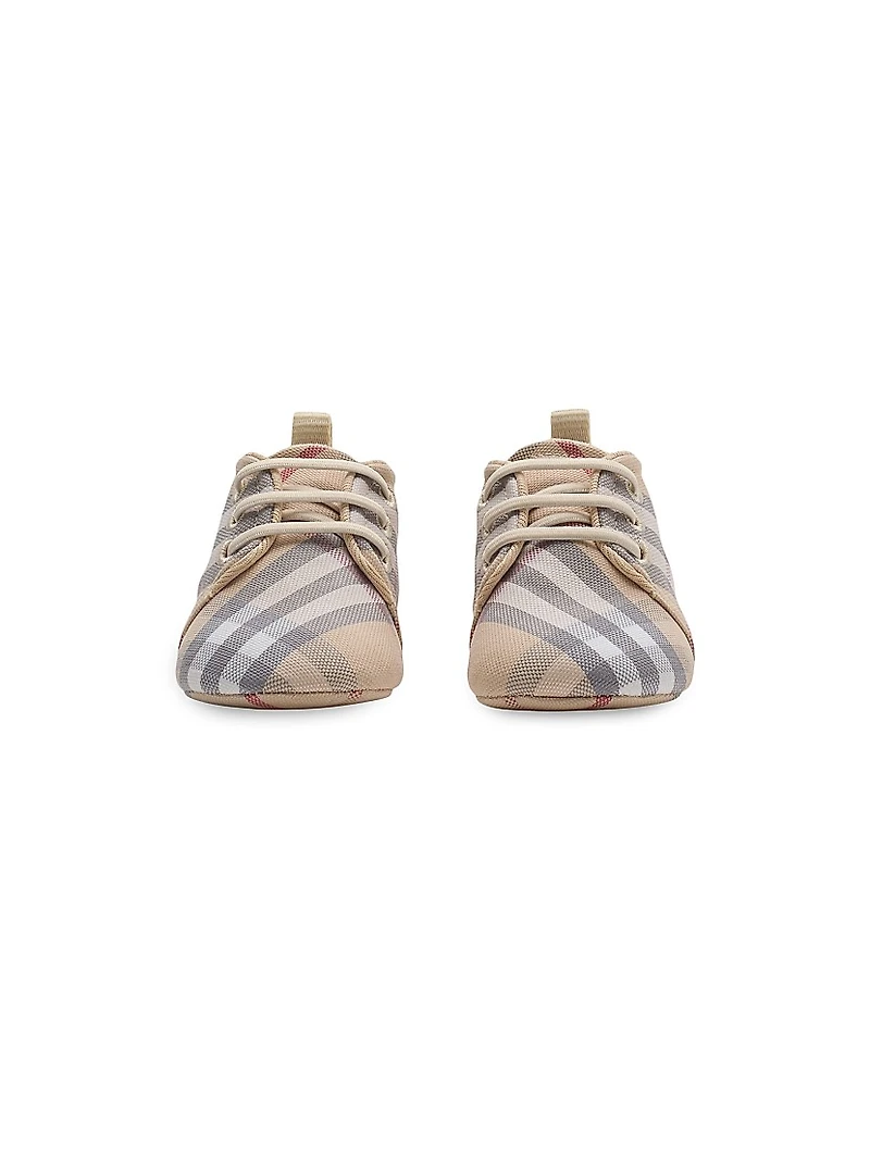 Baby's Corby Check Cotton Crib Shoes