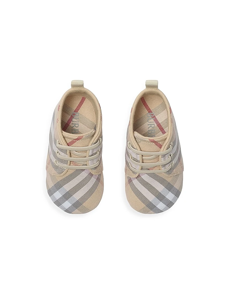 Baby's Corby Check Cotton Crib Shoes