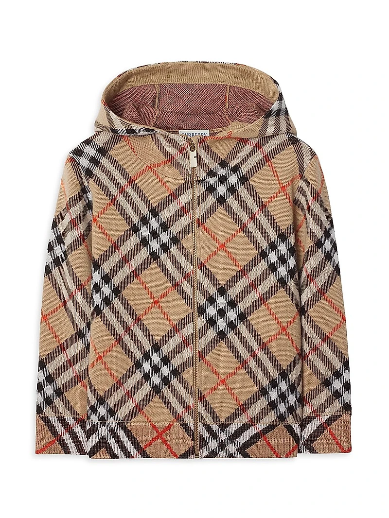 Baby's, Little Kid's & Check Wool Zip Hoodie