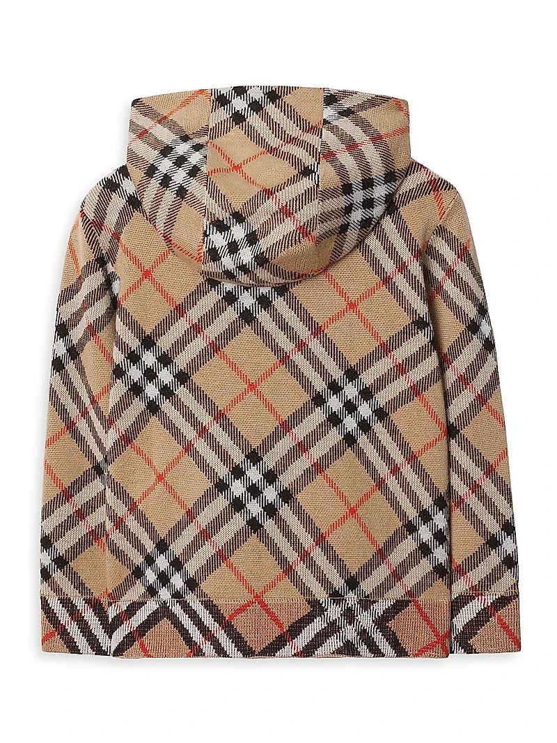 Baby's, Little Kid's & Check Wool Zip Hoodie