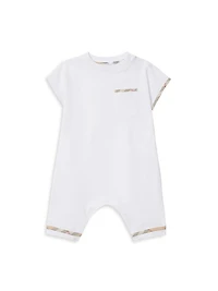 Baby's Check Trim Cotton Coveralls