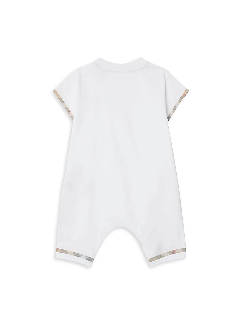 Baby's Check Trim Cotton Coveralls