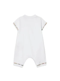 Baby's Check Trim Cotton Coveralls