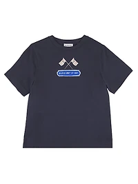 Little Boy's & Check Flag Graphic T-Shirt