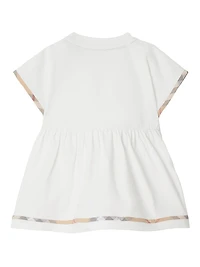 Baby Girl's Check Trim Cotton Dress & Bloomers Set