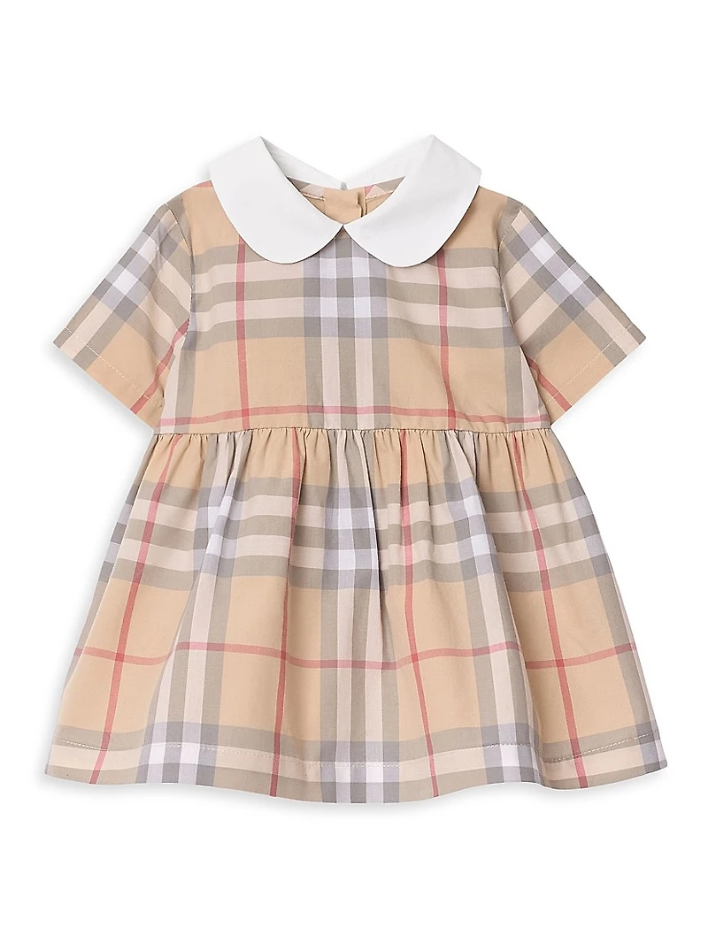Baby Girl's Check Cotton Poplin Dress & Bloomers
