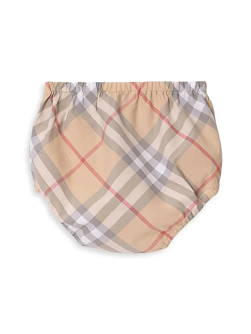 Baby Girl's Check Cotton Poplin Dress & Bloomers