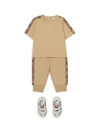 Baby's, Little Boy's & EKD Check Cotton T-Shirt