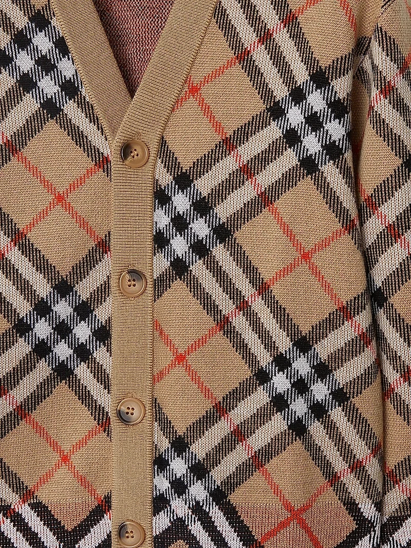 Baby's, Little Kid's & Wool Check Knit Cardigan