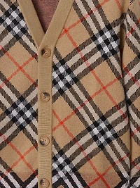 Baby's, Little Kid's & Wool Check Knit Cardigan