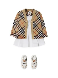 Baby's, Little Kid's & Wool Check Knit Cardigan