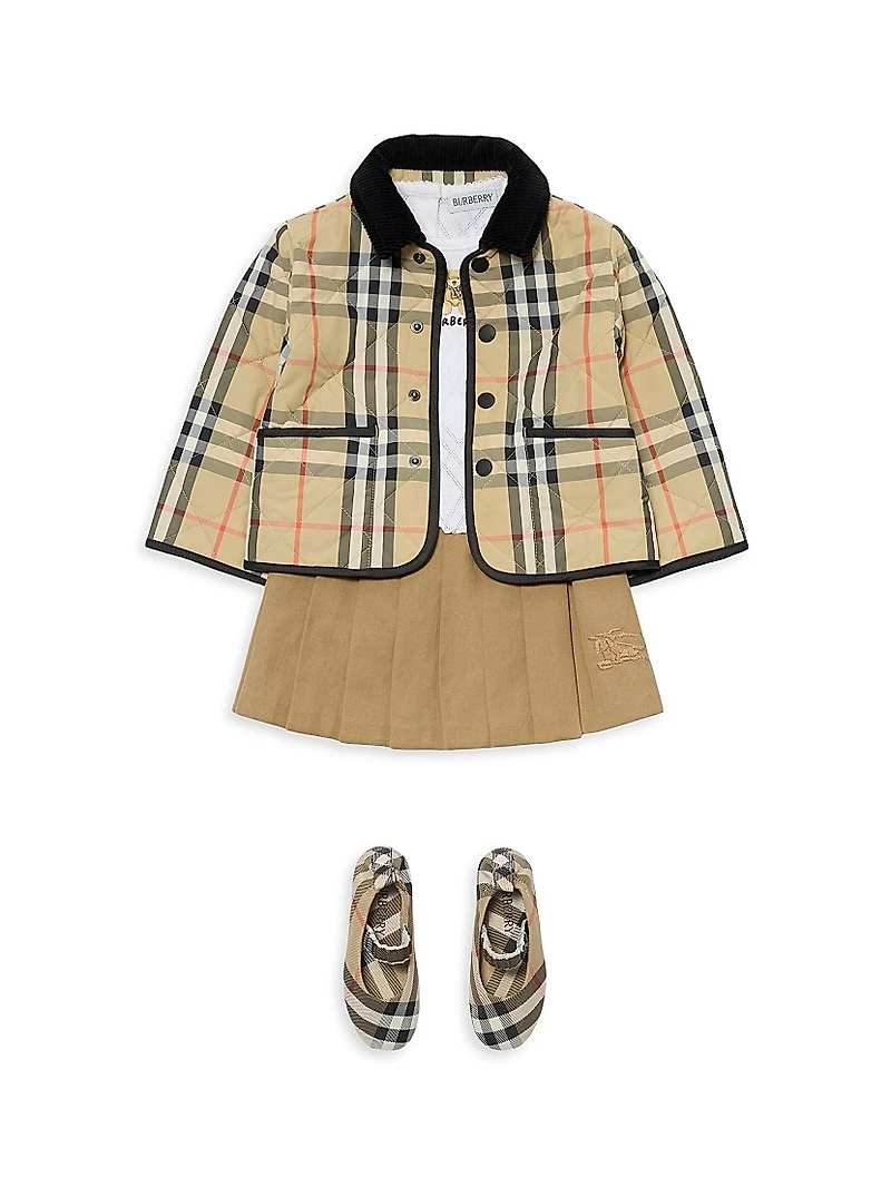 Baby's, Little Girl's & Check Quilted Nylon Barn Jacket