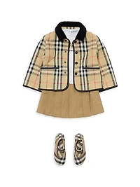 Baby's, Little Girl's & Check Quilted Nylon Barn Jacket
