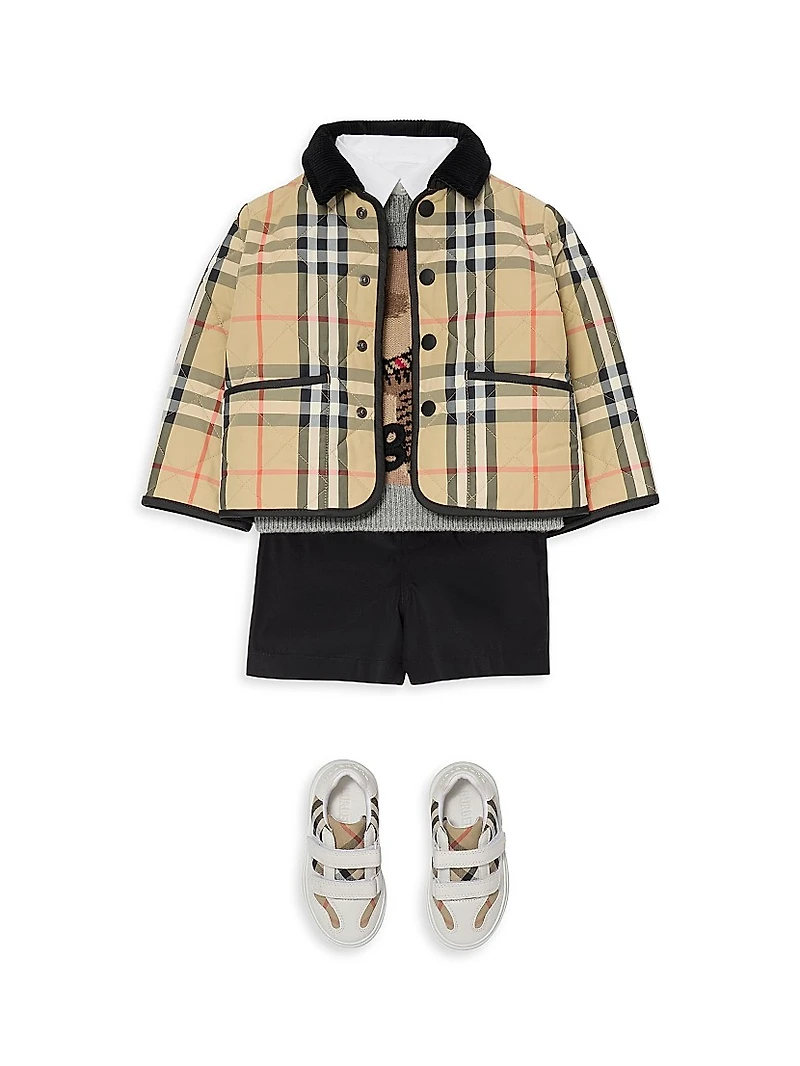 Baby's, Little Girl's & Check Quilted Nylon Barn Jacket