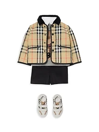 Baby's, Little Girl's & Check Quilted Nylon Barn Jacket