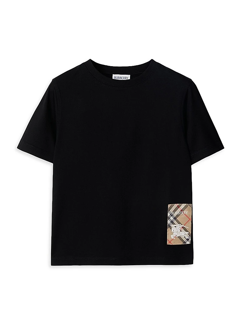 Baby Boy's, Little Boy's & Check Label Cotton T-Shirt