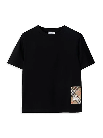 Baby Boy's, Little Boy's & Check Label Cotton T-Shirt
