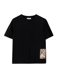 Baby Boy's, Little Boy's & Check Label Cotton T-Shirt