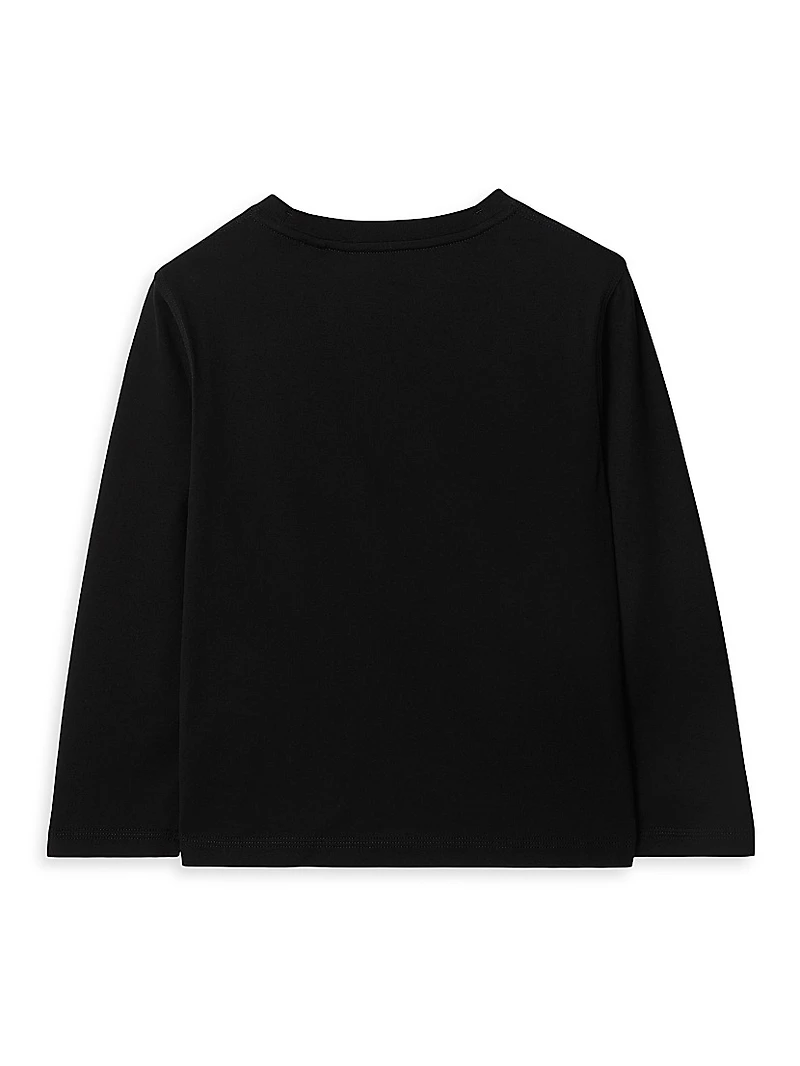 Little Boy's & Check Label Cotton T-Shirt