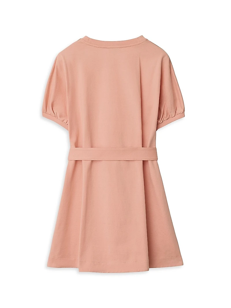 Little Girl's & Gladys Check-Trimmed T-Shirt Dress