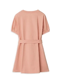Little Girl's & Gladys Check-Trimmed T-Shirt Dress