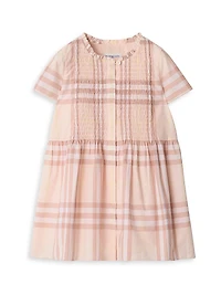 Baby Girl's, Little Girl's & Check Smocked Cotton Shirtdress