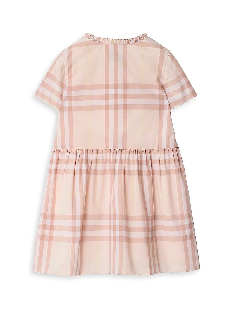 Baby Girl's, Little Girl's & Check Smocked Cotton Shirtdress