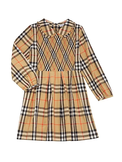 Little Girl's & Check Smocked Dress