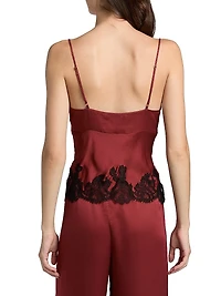 Giselle V-Neck Lace-Trim Silk Cami