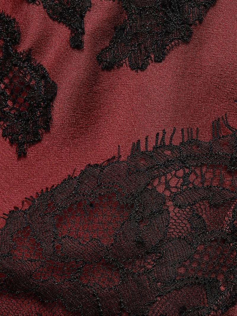 Giselle V-Neck Lace-Trim Silk Cami