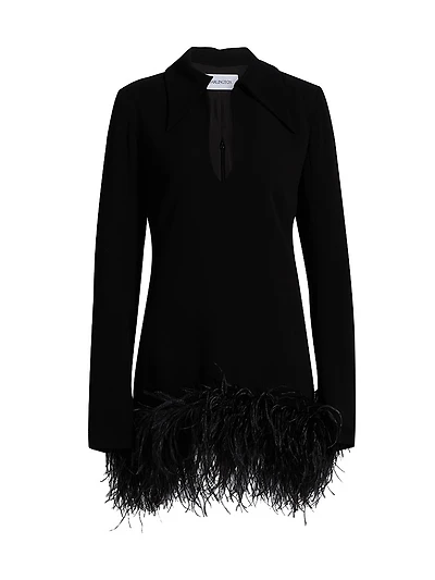 Michele Feather-Trimmed Minidress