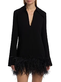 Michele Feather-Trimmed Minidress