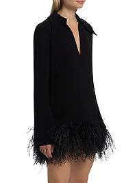Michele Feather-Trimmed Minidress