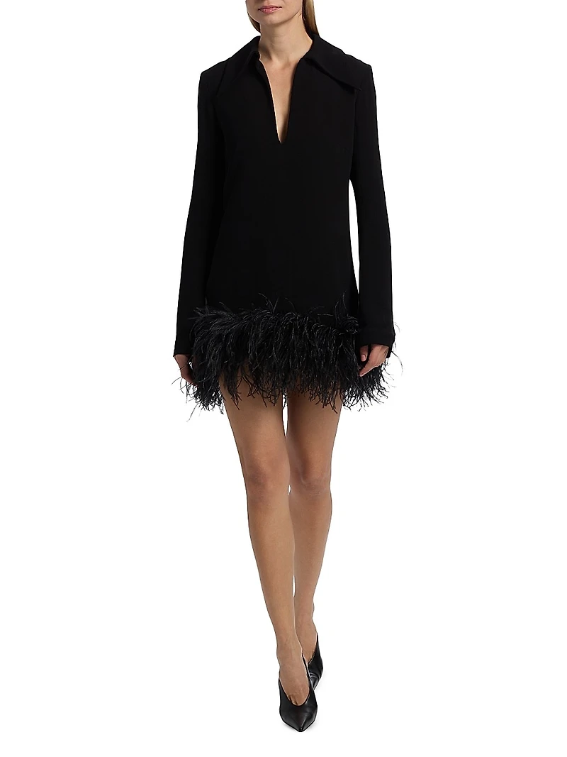 Michele Feather-Trimmed Minidress