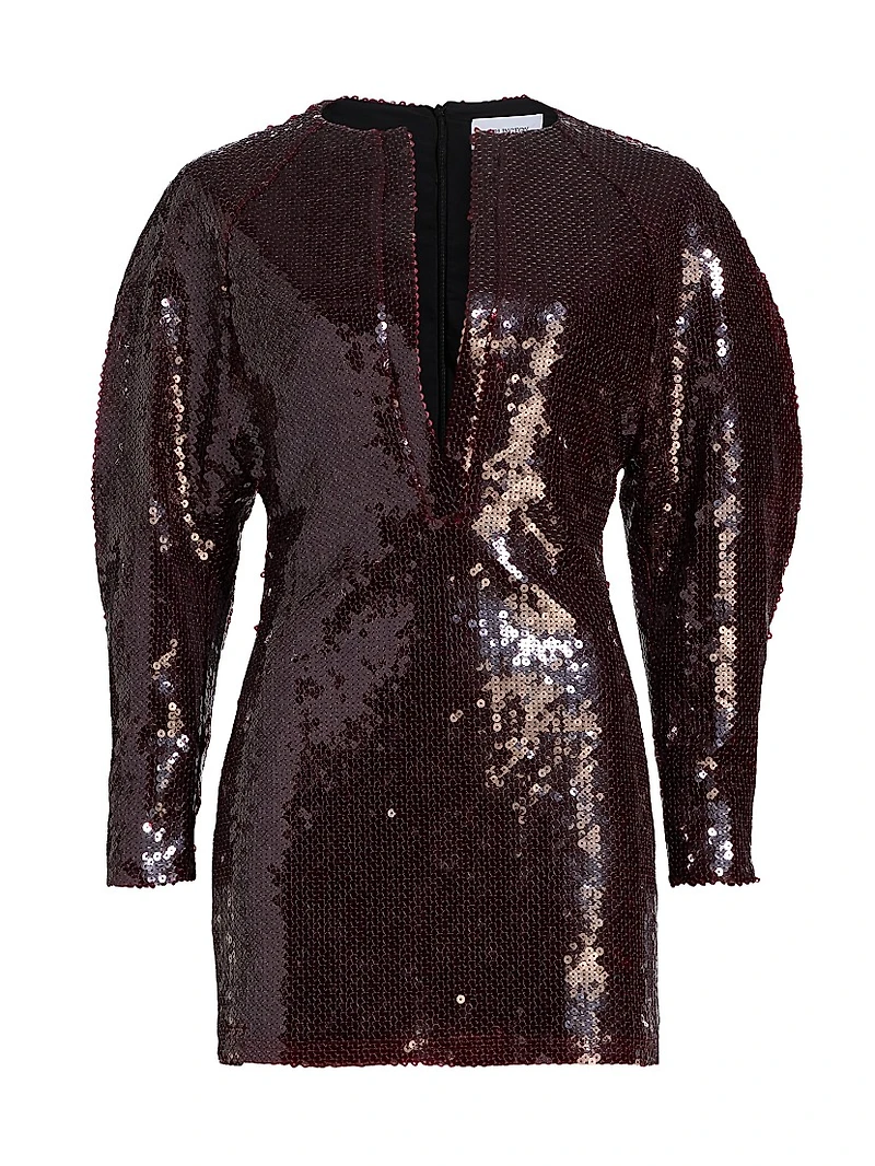 Mitilla Split Neck Sequin Minidress