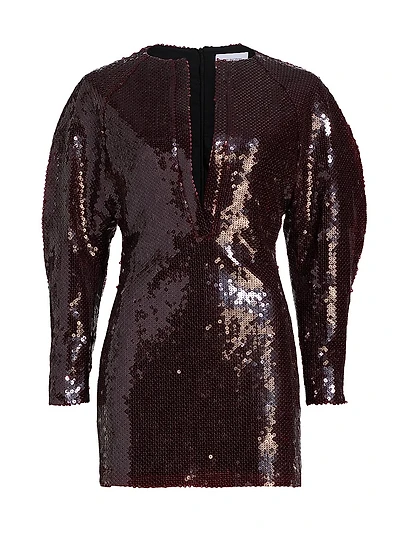 Mitilla Split Neck Sequin Minidress