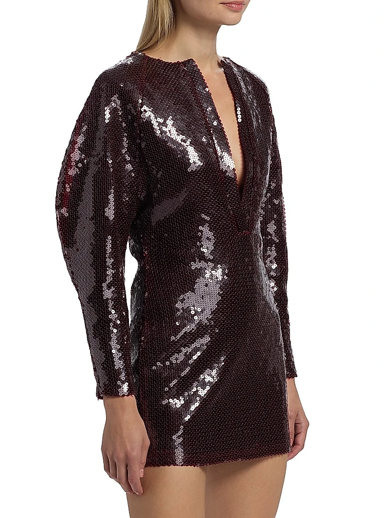 Mitilla Split Neck Sequin Minidress
